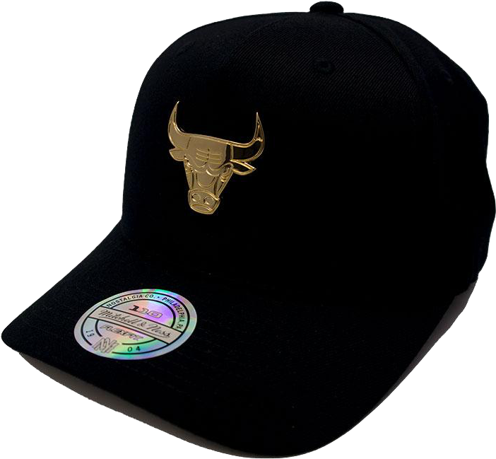 Chicago Bulls Mitchell & Ness Nba Gold Badge 110 Flex - Baseball Cap (1000x667), Png Download