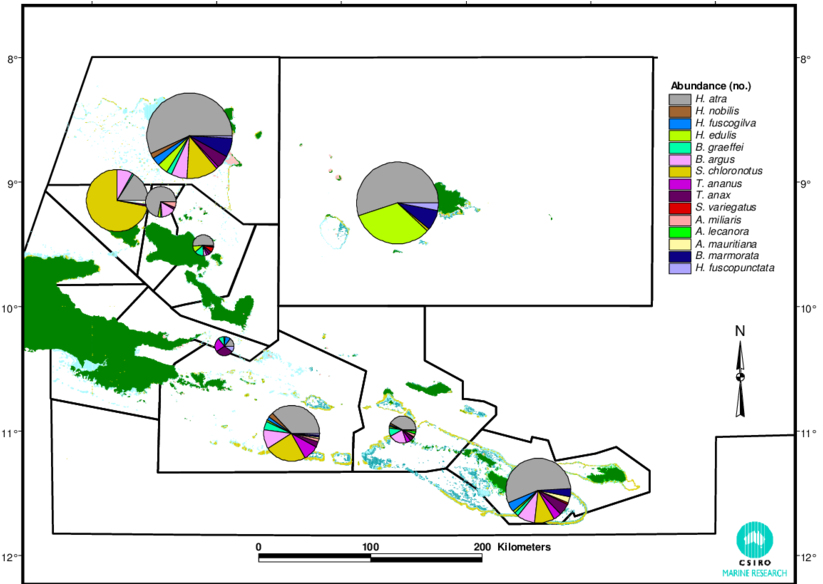Milne Bay Showing Total Abundance Of Commercial Holothurians - Diagram (850x583), Png Download