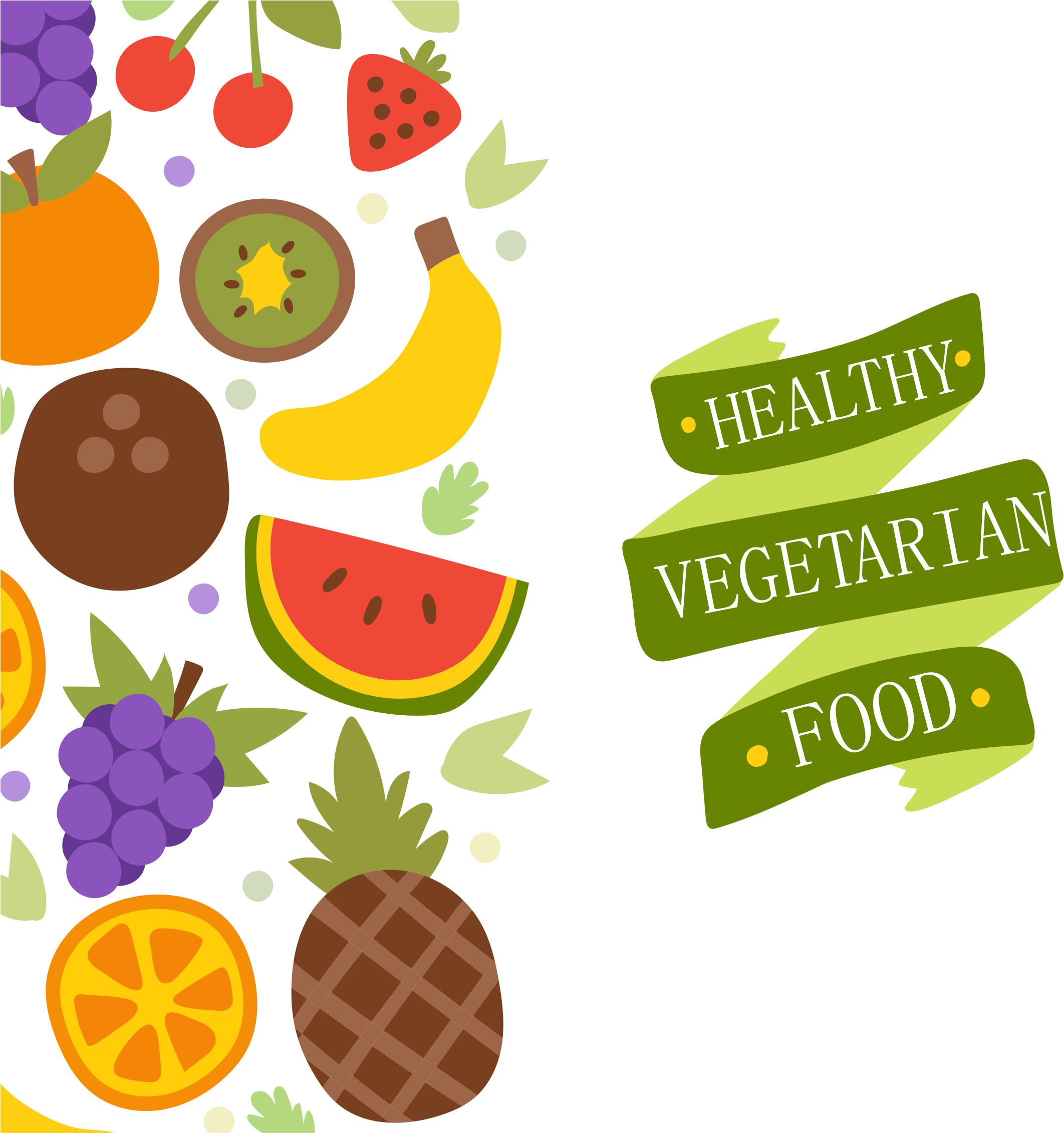 Vegetarian Cuisine Organic Food Health Food Fruit - Healthy Food Vector Png (2124x2262), Png Download