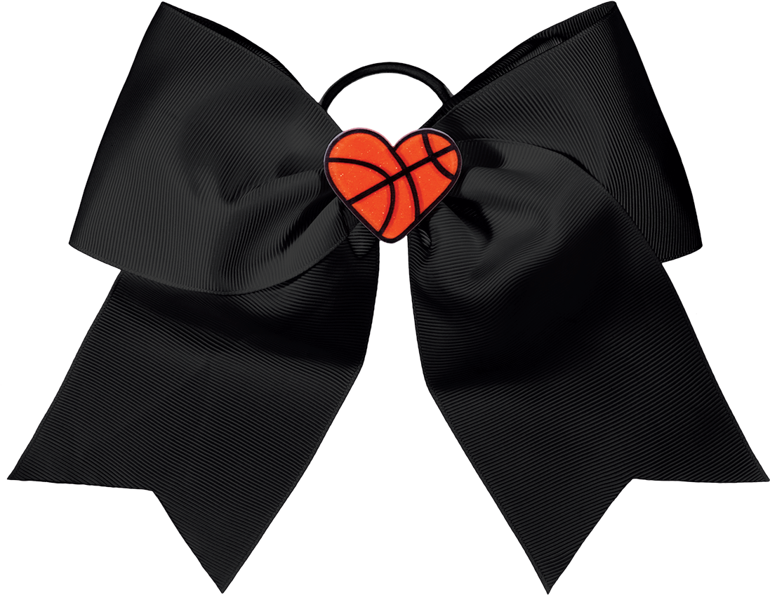Chasse I Heart Basketball Hair Bow - Satin (1200x1424), Png Download