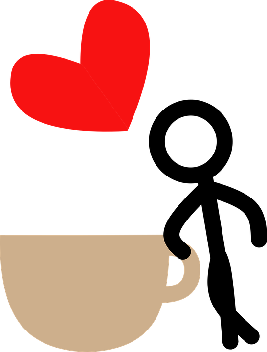 Heart Clipart Basketball - People Drinking Coffee Clipart (546x720), Png Download