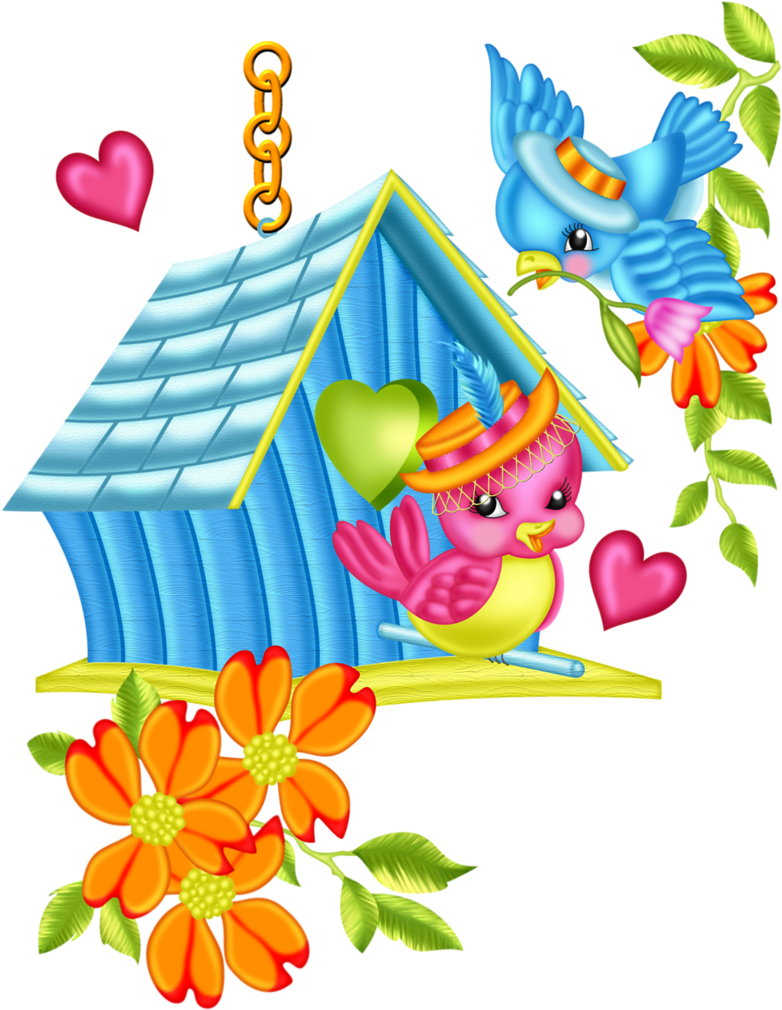 Ducks Clipart Beautiful - Cartoon Images Of Lovebirds (802x1024), Png Download
