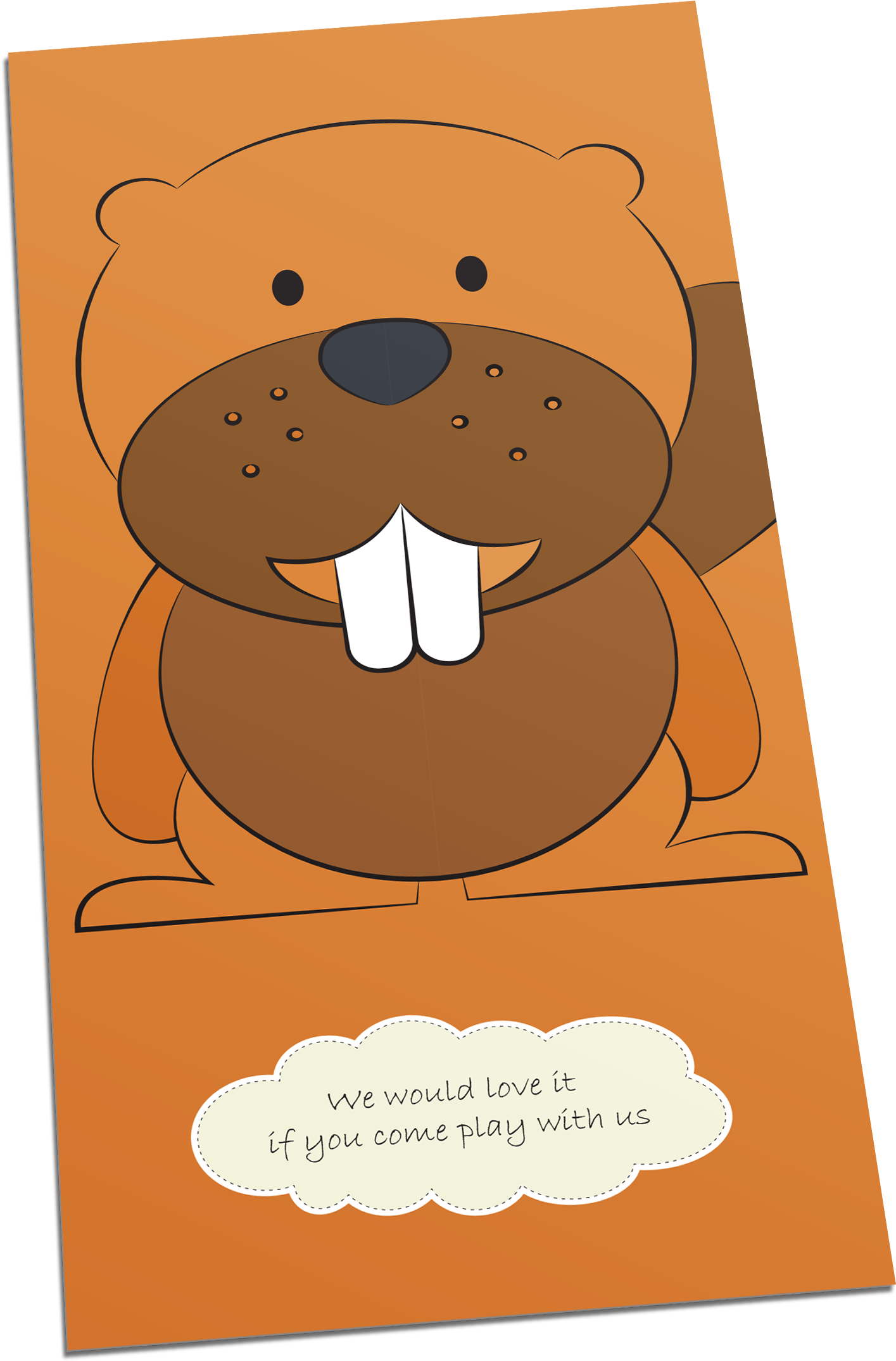 Beaver Postcards Suitable For Individual Childcare, - Cartoon (3718x4156), Png Download
