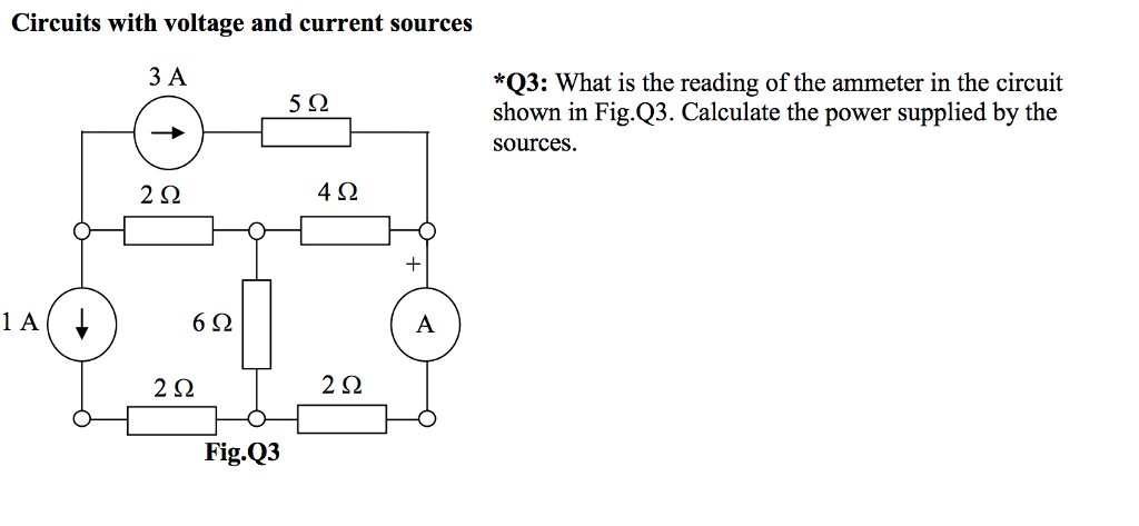 Circuits With Voltage And Current Sources 3 A Q3 - Diagram (1024x473), Png Download