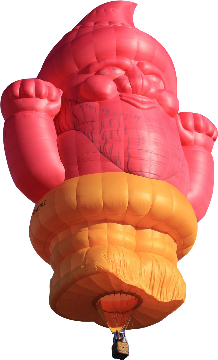Pink Gnome Pilot - Hot Air Balloon (1000x1500), Png Download