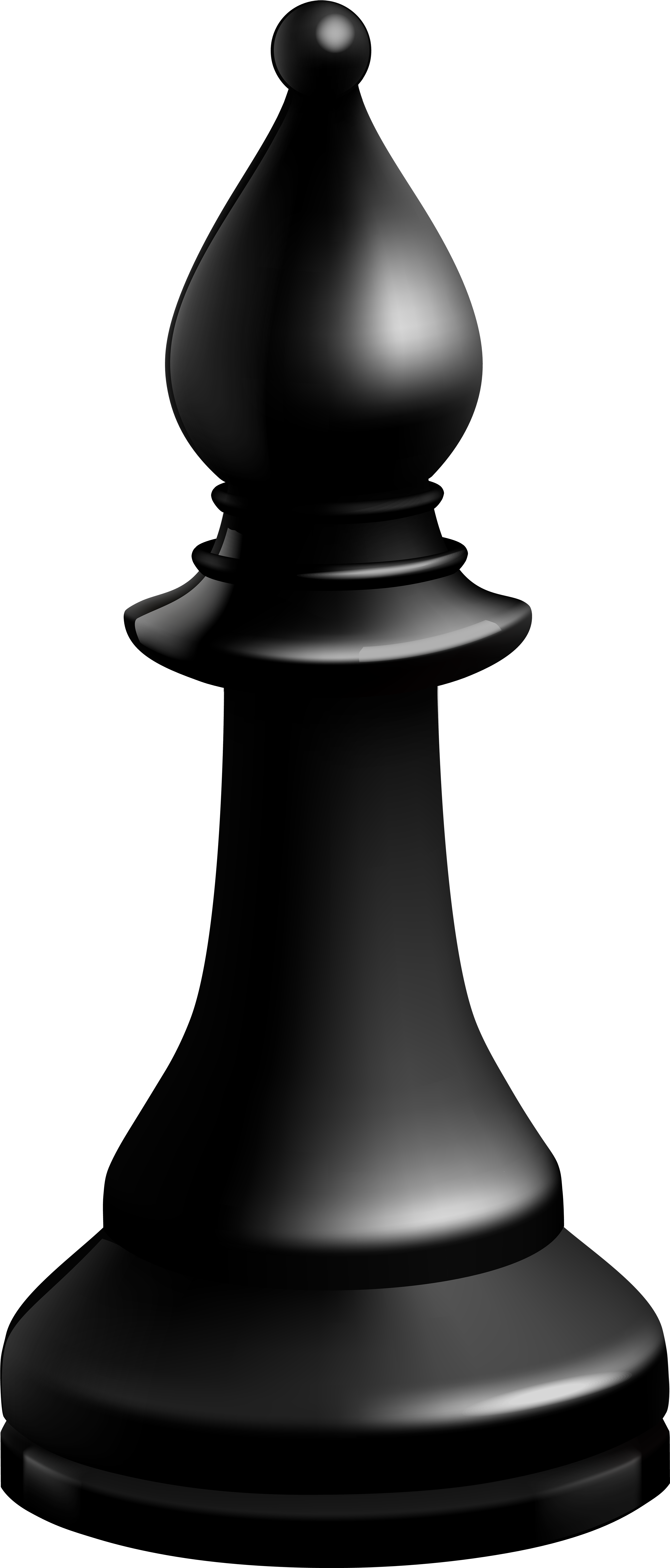 Chess Pieces Bishop Black (3564x8000), Png Download