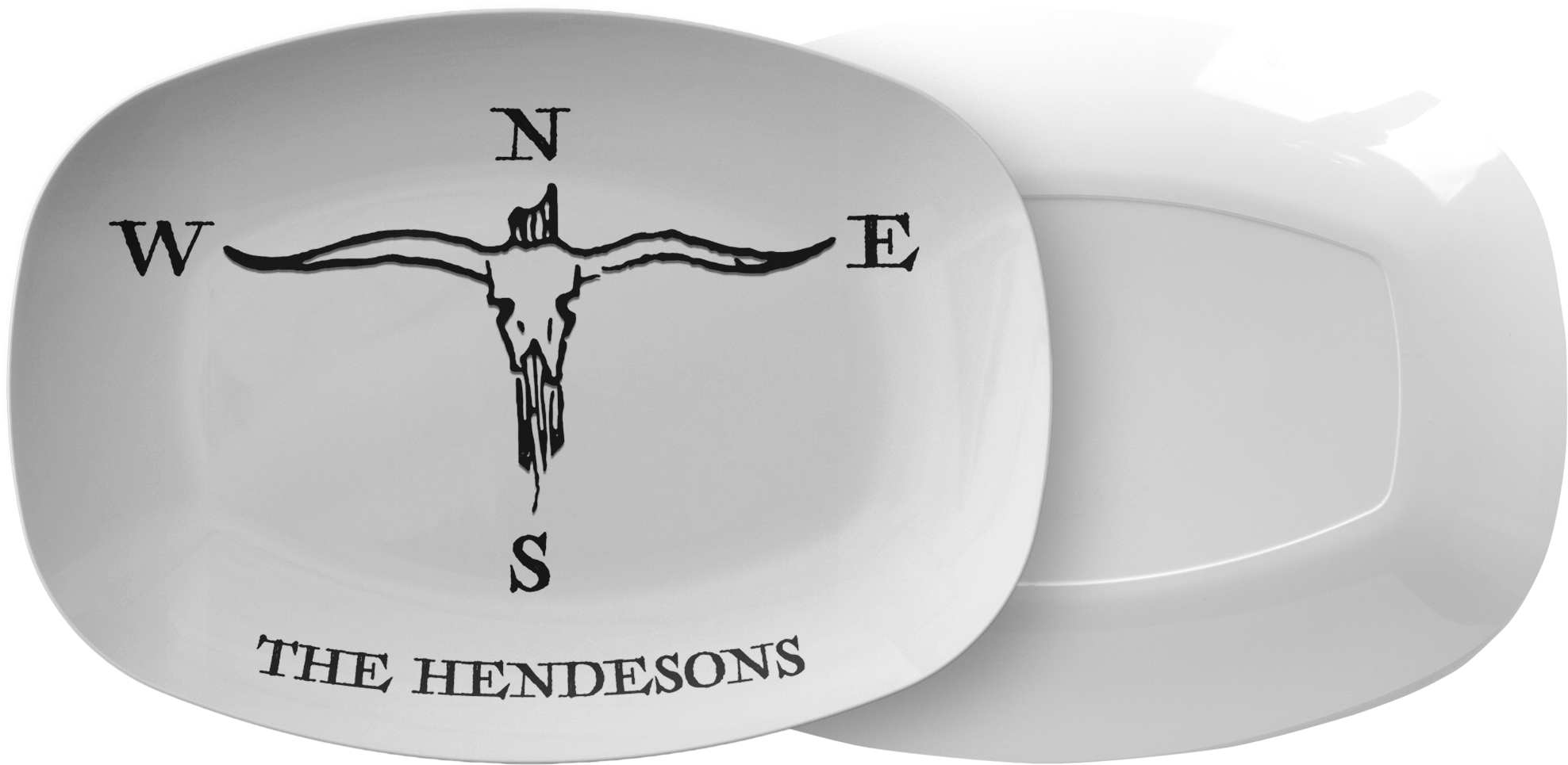 Personalized Cow Skull Platter (2000x2000), Png Download