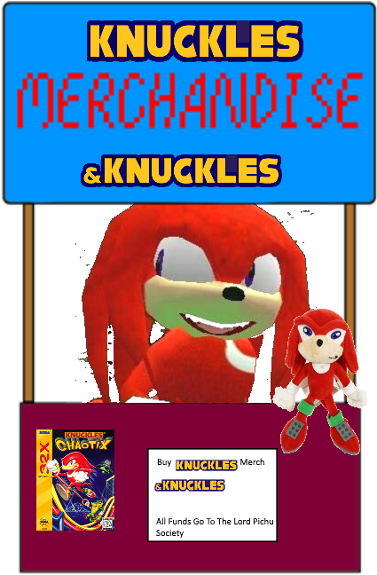 Knuckles Merchandise & Knuckles - Cartoon (1000x750), Png Download
