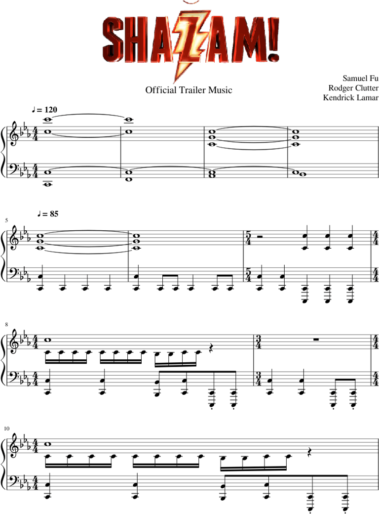 Official Trailer Music - Cosmic Love Music Sheet Free (850x1100), Png Download