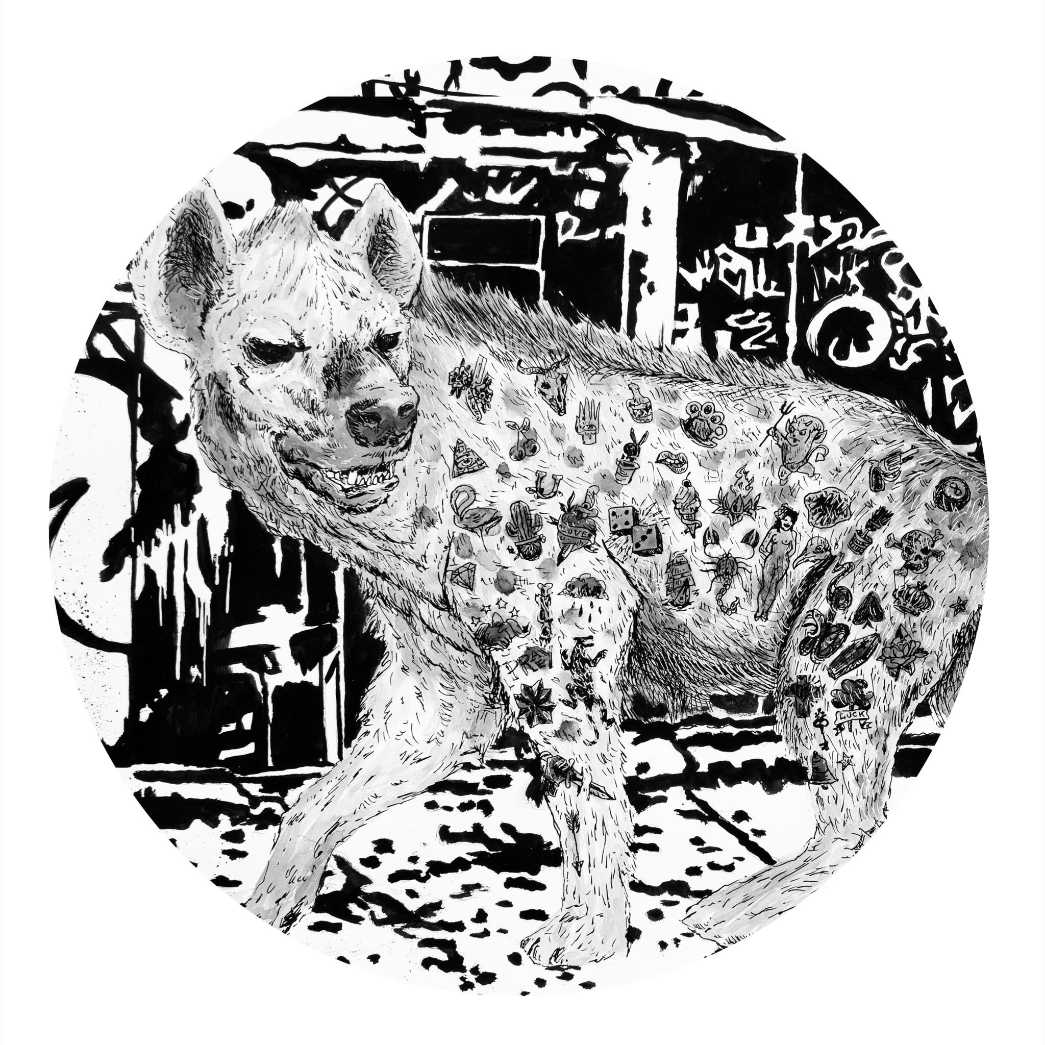 Heckling Hyena Coloration Apparel - Spotted Hyena (2048x2048), Png Download
