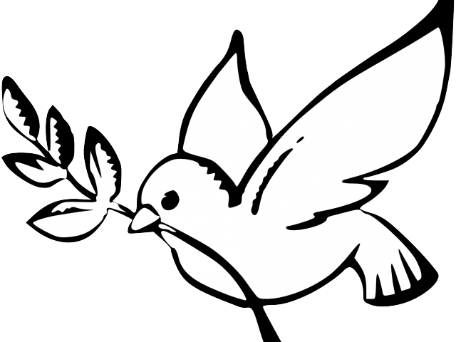 White Dove Clipart Peace - Peace Clip Art Black And White (640x480), Png Download