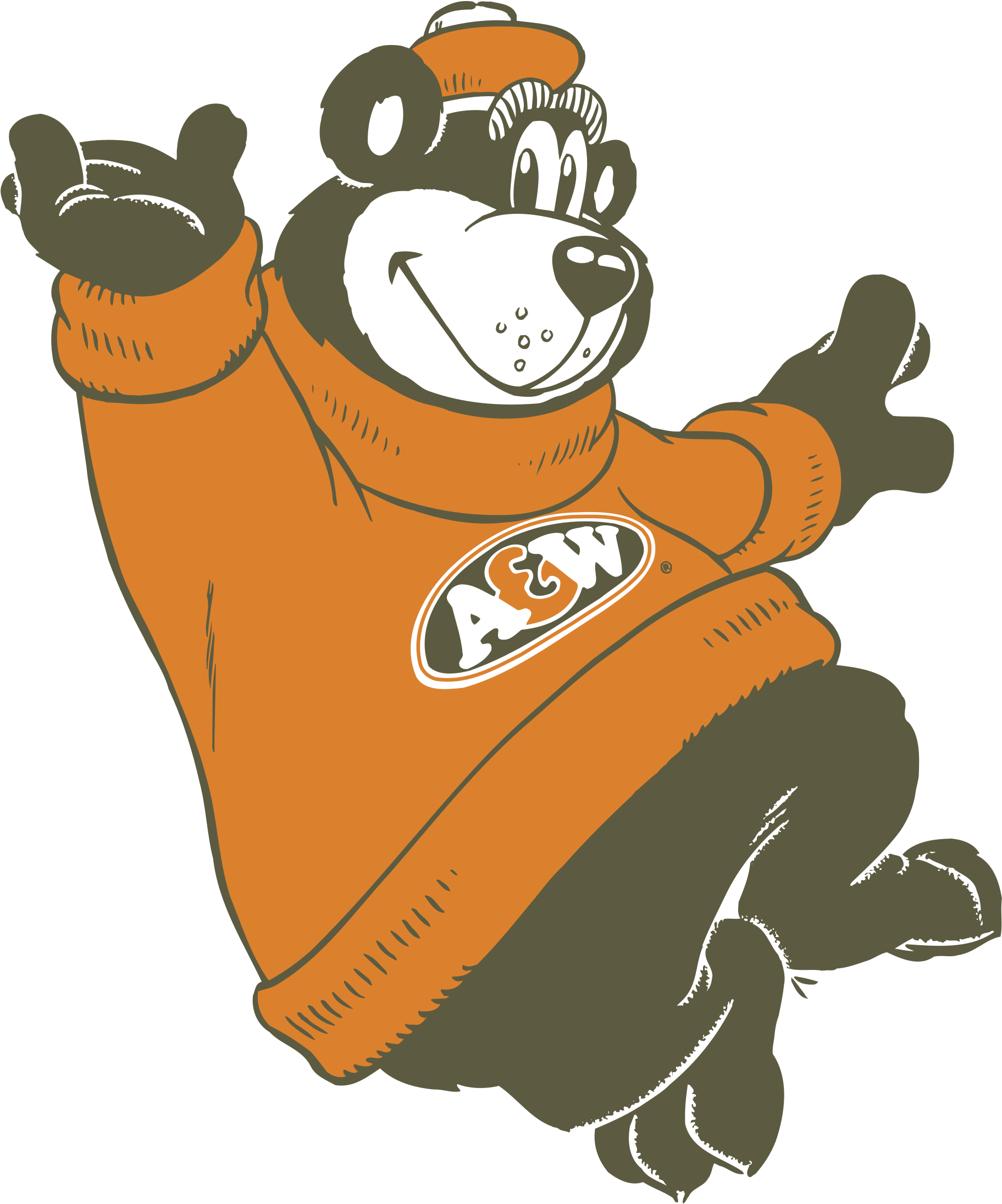 A&w Logo Png Transparent - A&w Bear Logo (2400x2400), Png Download