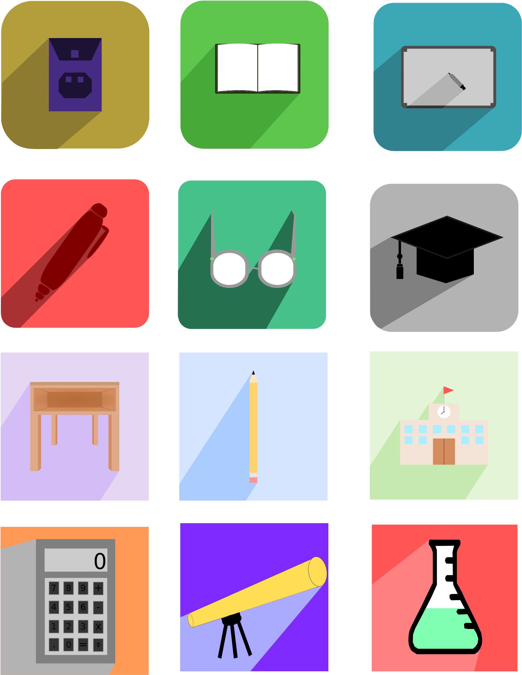 This Free Icons Png Design Of Education Long Shadow (1736x2400), Png Download