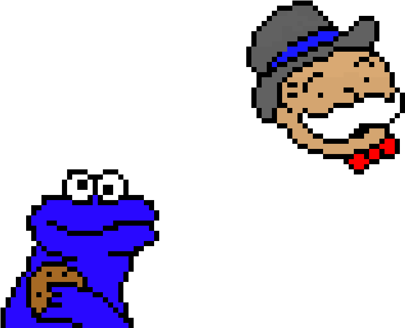 Cookie Monster And Monopoly - Minecraft Monster Pixel Art (890x770), Png Download