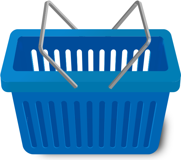 Shopping Cart Blue - Blue Shopping Basket Vector (600x530), Png Download