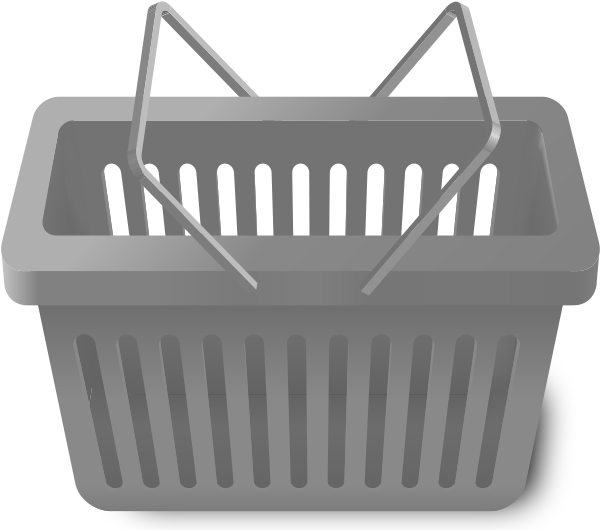 Shopping Cart Gray - Shopping Basket Png Transparent (600x530), Png Download