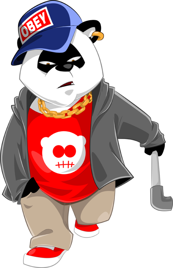 Badass Panda Png (600x927), Png Download