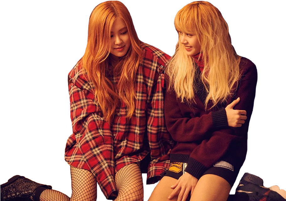 Rosé Lisa For Nylon - Black Pink Rose Playing With Fire (910x700), Png Download