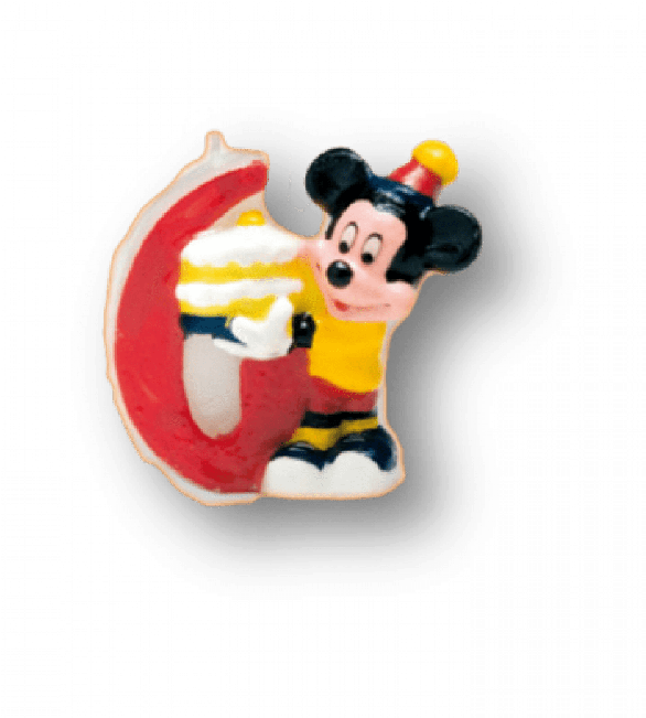 Mickey Mouse Clubhouse Birthday Candle 6 Mickey - Disney (650x1039), Png Download