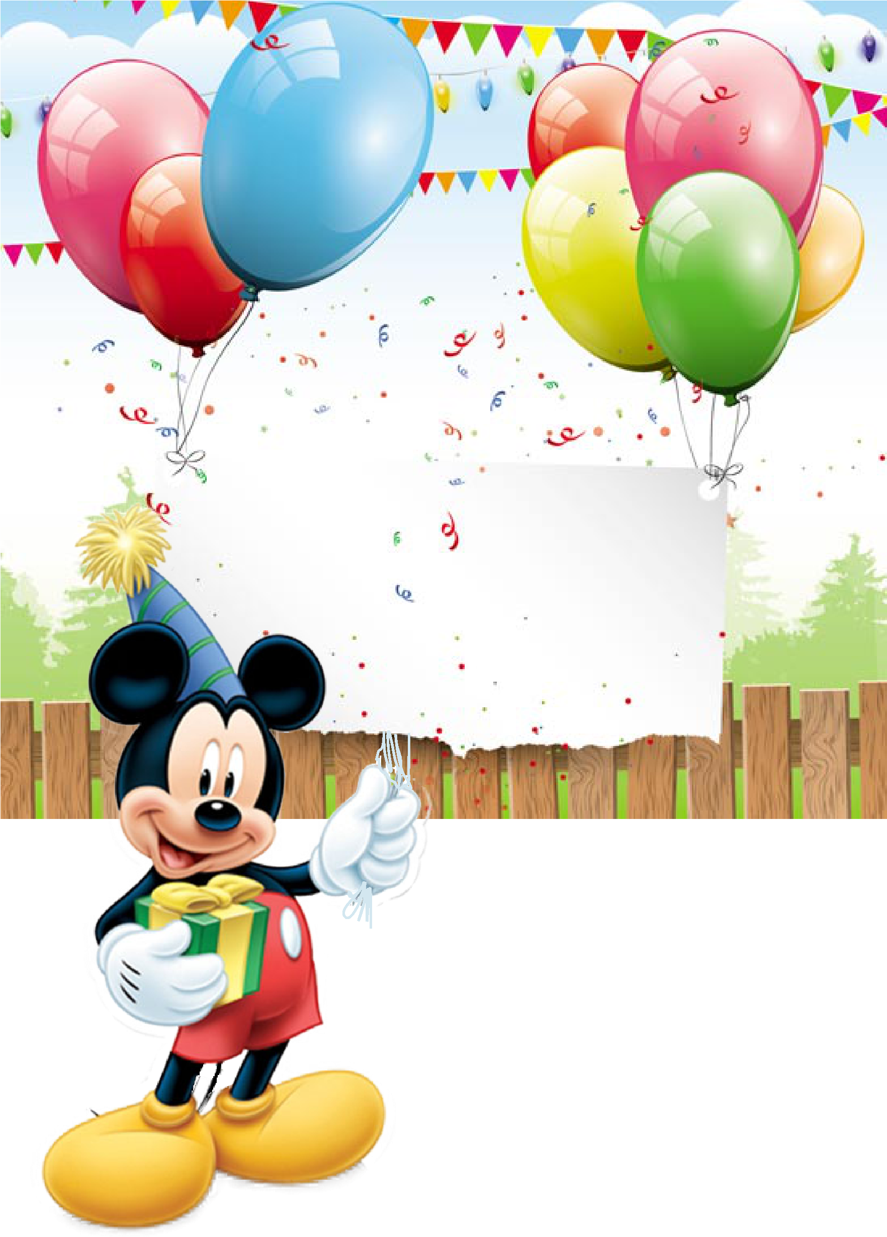 Mickey Mouse Party Cartoon (1766x2499), Png Download