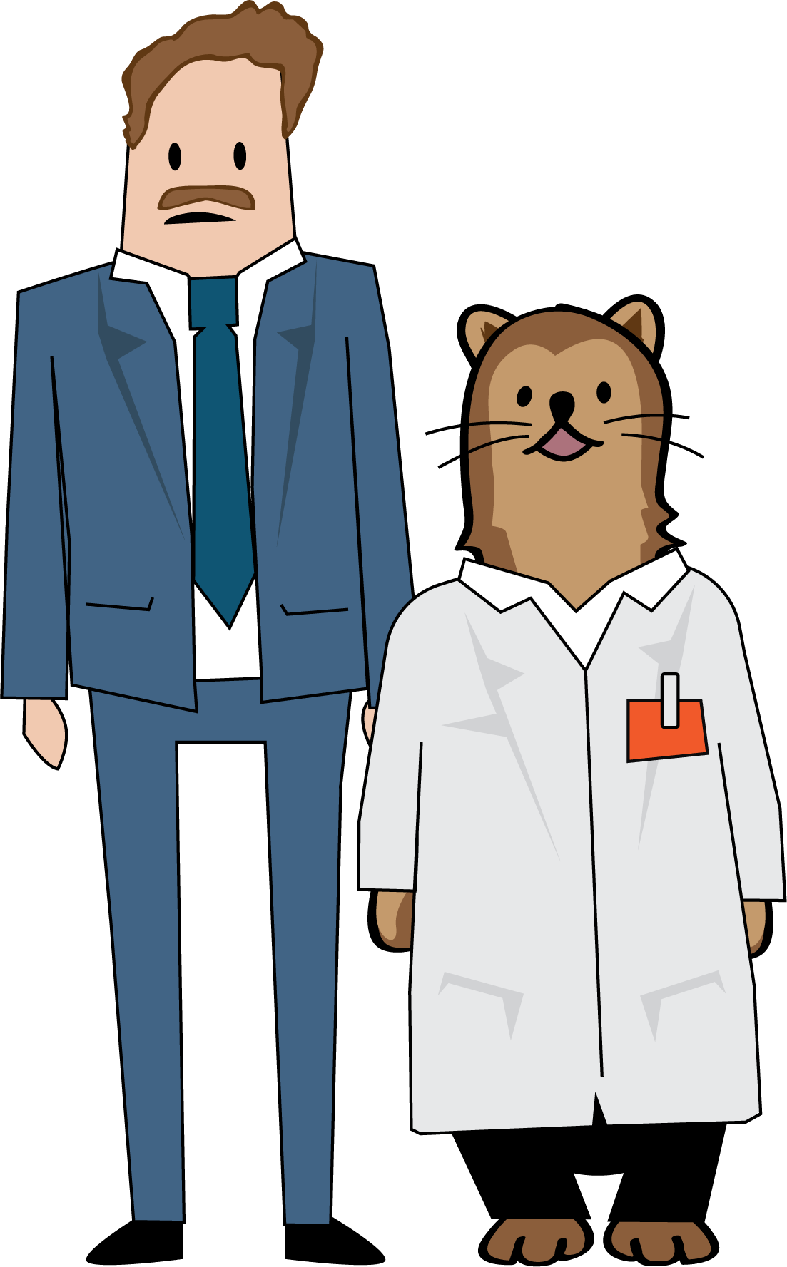Client And Ferret (1103x1777), Png Download
