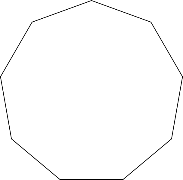 Polygon Clipart Decagon - Nonagon Png (608x599), Png Download
