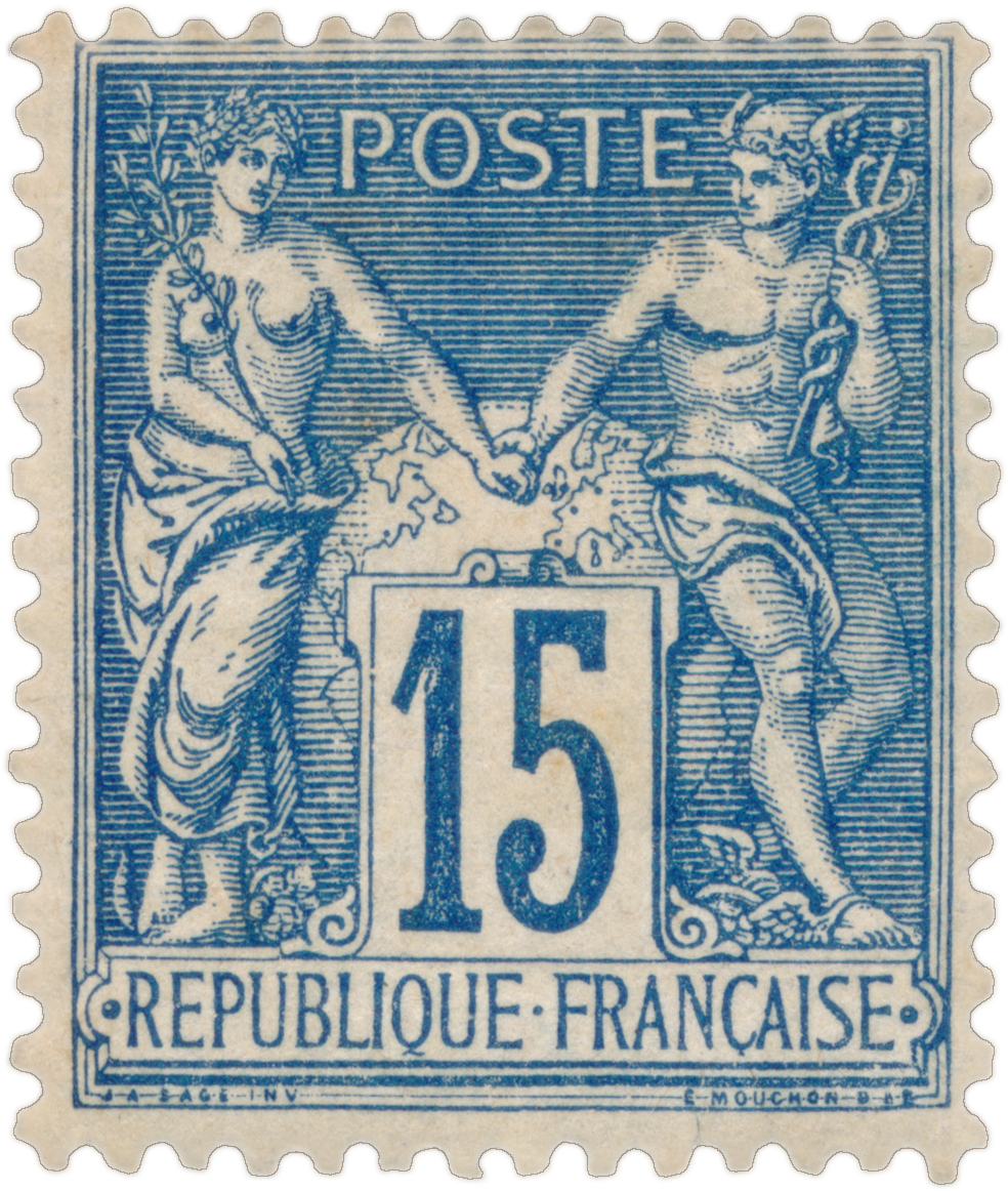 Type Sage - Rare French Stamps (1018x1196), Png Download