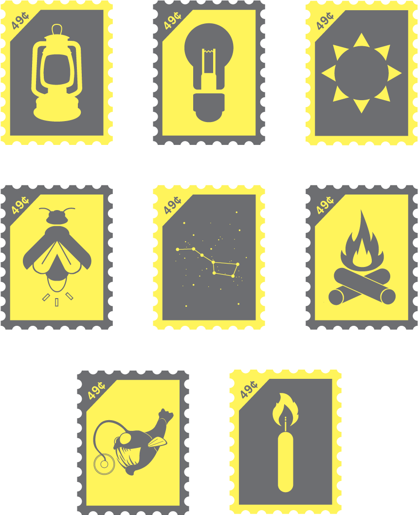 My Illuminated Stamps Are A Series Of Postage Stamps (1000x1271), Png Download