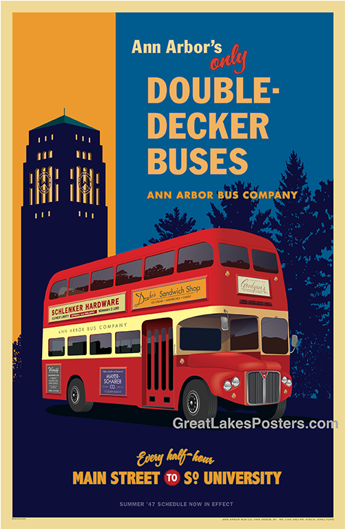 Great Lakes Posters - Double-decker Bus (766x766), Png Download