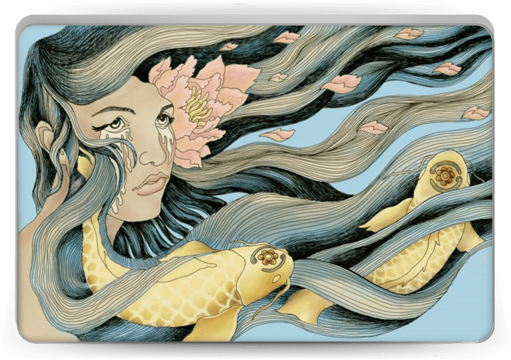 Fish Love Skin Laptop - Illustration (800x533), Png Download