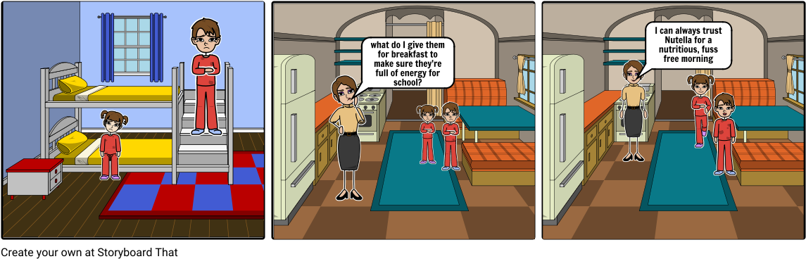 Nutella Story Board - Cartoon (1164x385), Png Download