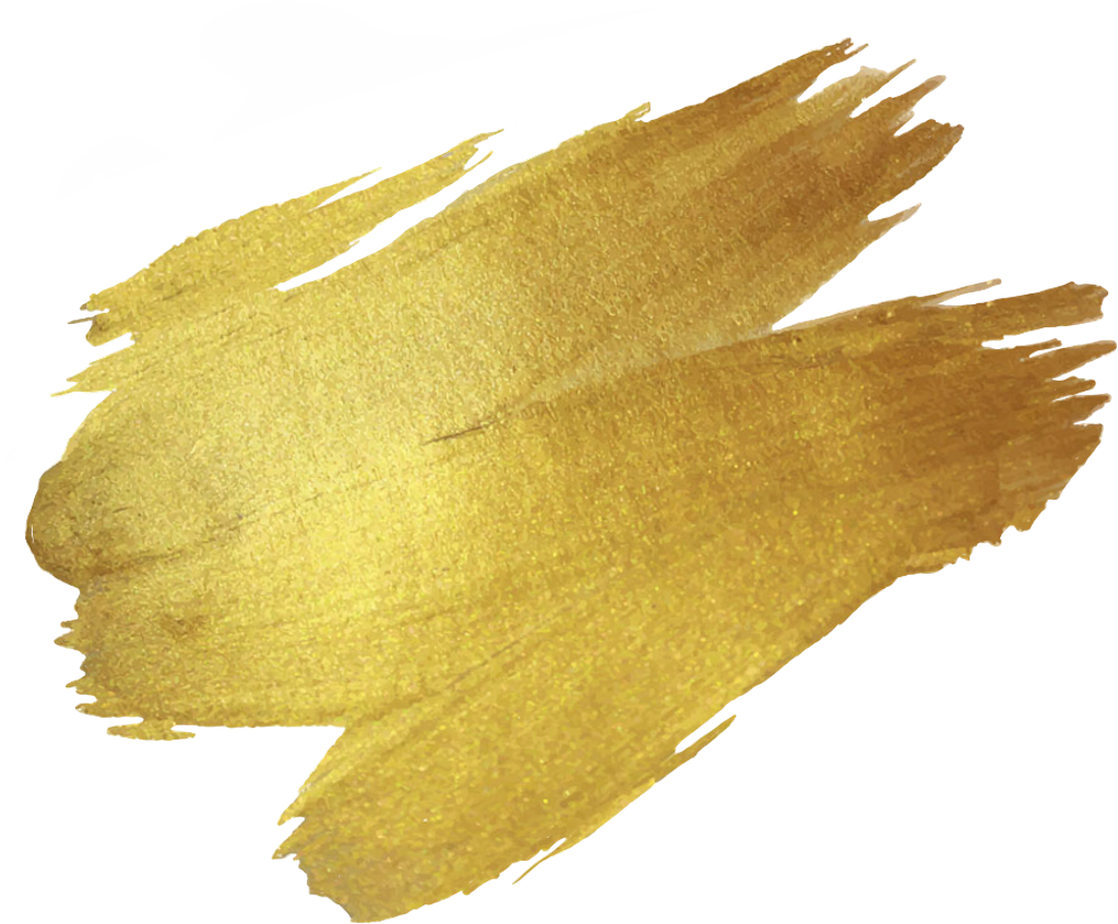 Gold Sticker - Gold Brush Stroke Png (1024x847), Png Download