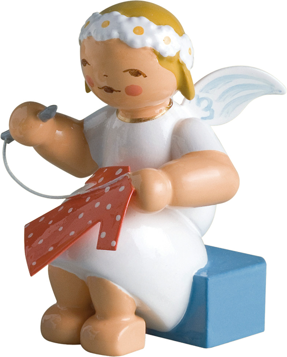 Marguerite Angel, Sitting, With Knitting Needle And - Wendt & Kühn (562x700), Png Download