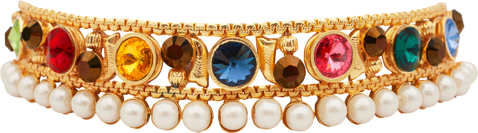 Festive Pearl Choker - Bracelet (2000x2264), Png Download