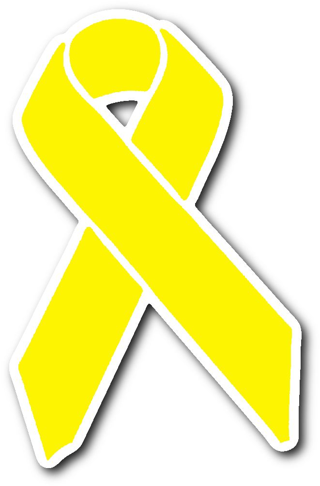 Yellow Awareness Ribbon (1064x1064), Png Download