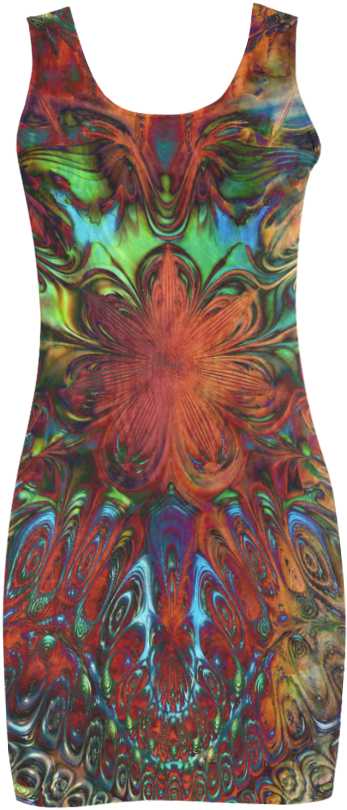 Seventies Retro Hippie Floral - Day Dress (1000x1000), Png Download