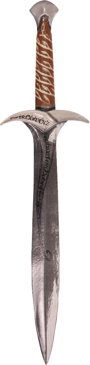 Museum Replicas Sting Sword Prop Replica - Lord Of The Rings Latex Sword (303x1217), Png Download