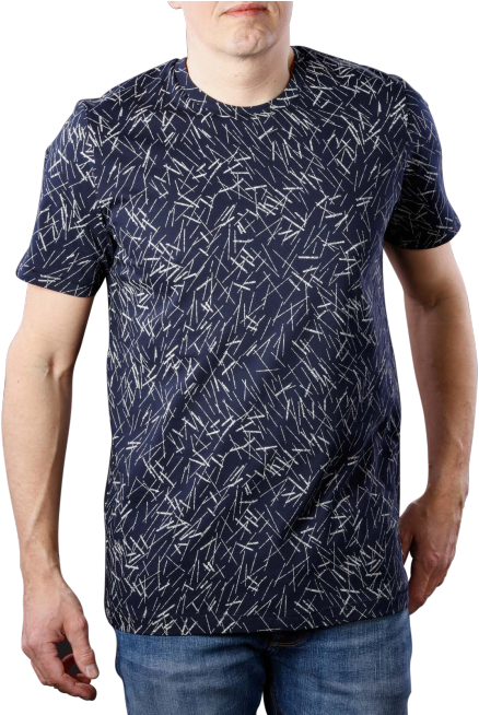 Lee Aop T-shirt Navy Drop - Active Shirt (490x653), Png Download