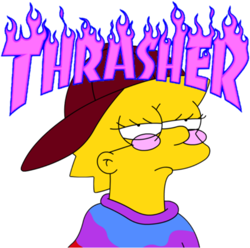 Thrasher Blue Flame Logo (500x667), Png Download
