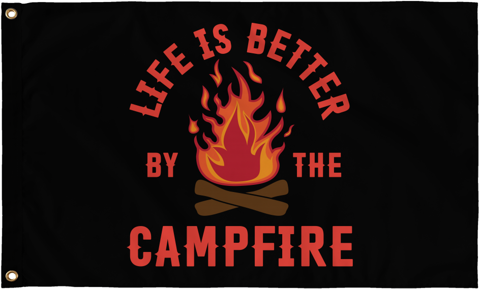 "life Is Better By The Campfire" Flag Camperville - Sign (1024x1024), Png Download