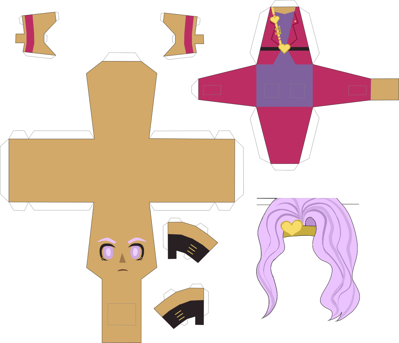 Vanilla Ice Papercraft Full Size Hair Updated Png Jotaro - Cross (1280x1100), Png Download