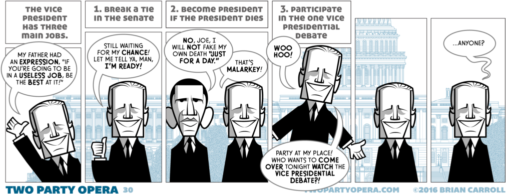 Vice Presidential Debate - Cartoon (1024x405), Png Download