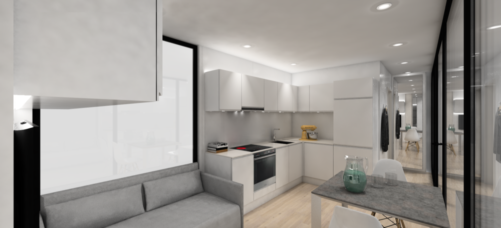 White Kitchen (1000x456), Png Download