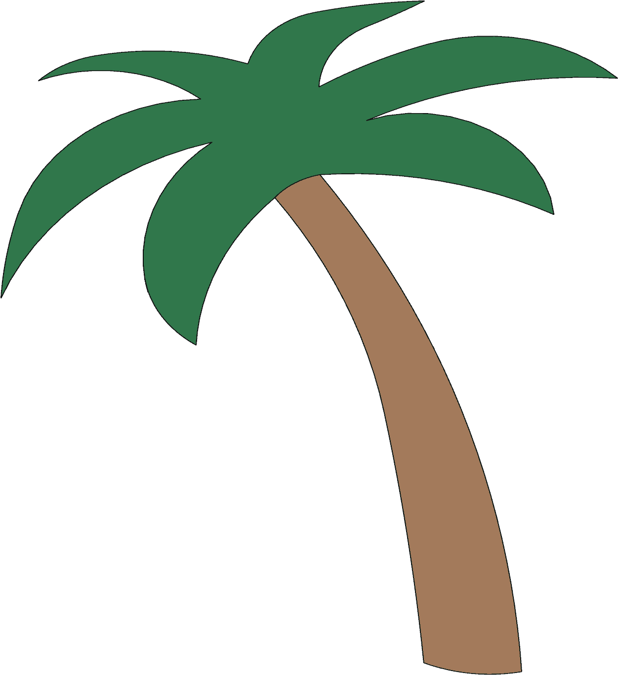 Palm Tree (3000x1373), Png Download