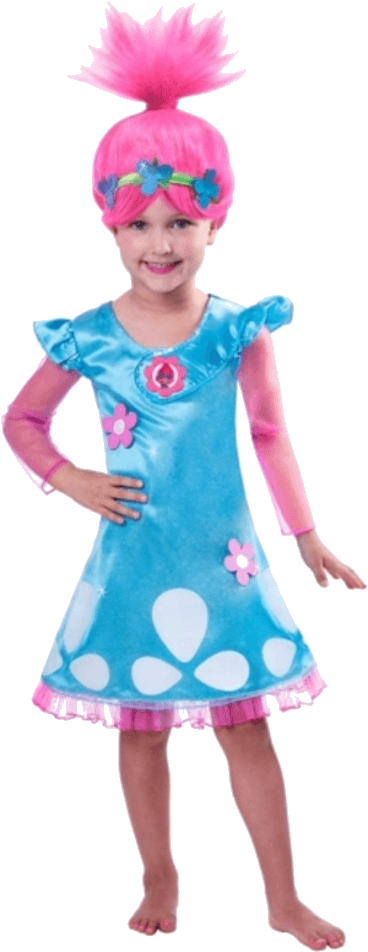 Child Girls Trolls Poppy Costume - World Book Day Costumes Trolls (600x951), Png Download