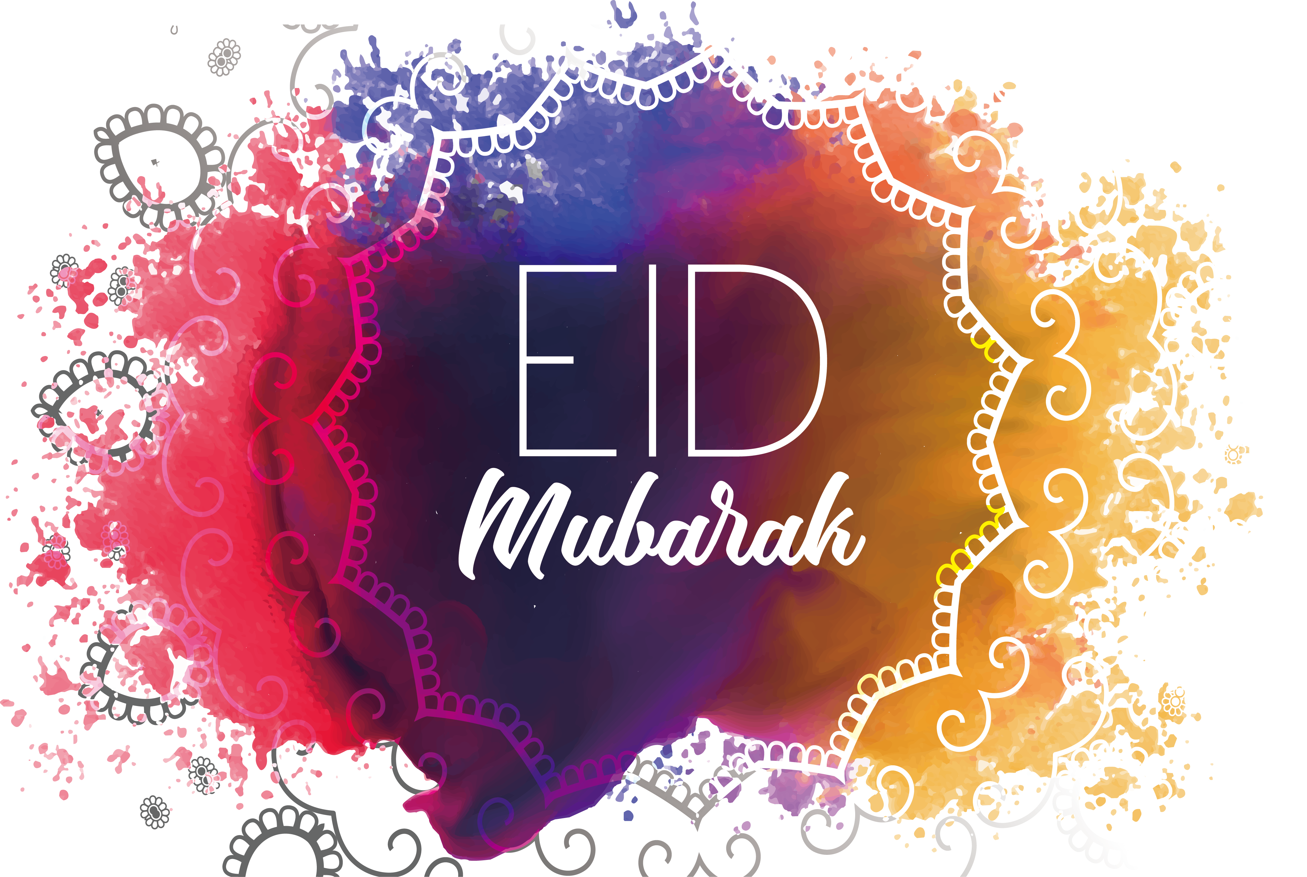 Eid Al Fitr Muslim Eid Mubarak Islam Clip Art Eid Mubarak (4365x2929), Png Download