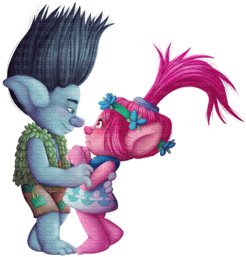 Trolls @ Disney - Poppy And Branch Trolls (400x384), Png Download