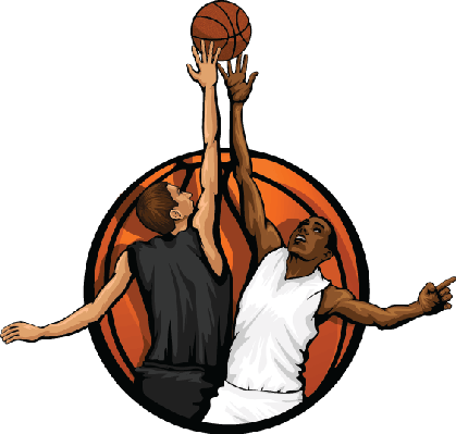 Cartoon Basketball Clipart Clipart Library Source - Basketball Jump Ball (419x399), Png Download