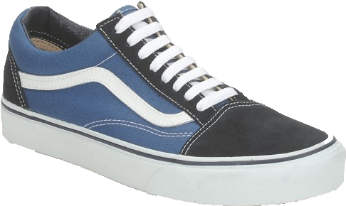 Vans - Blue Black Old Skool Canvas Shoes Men Black (500x500), Png Download