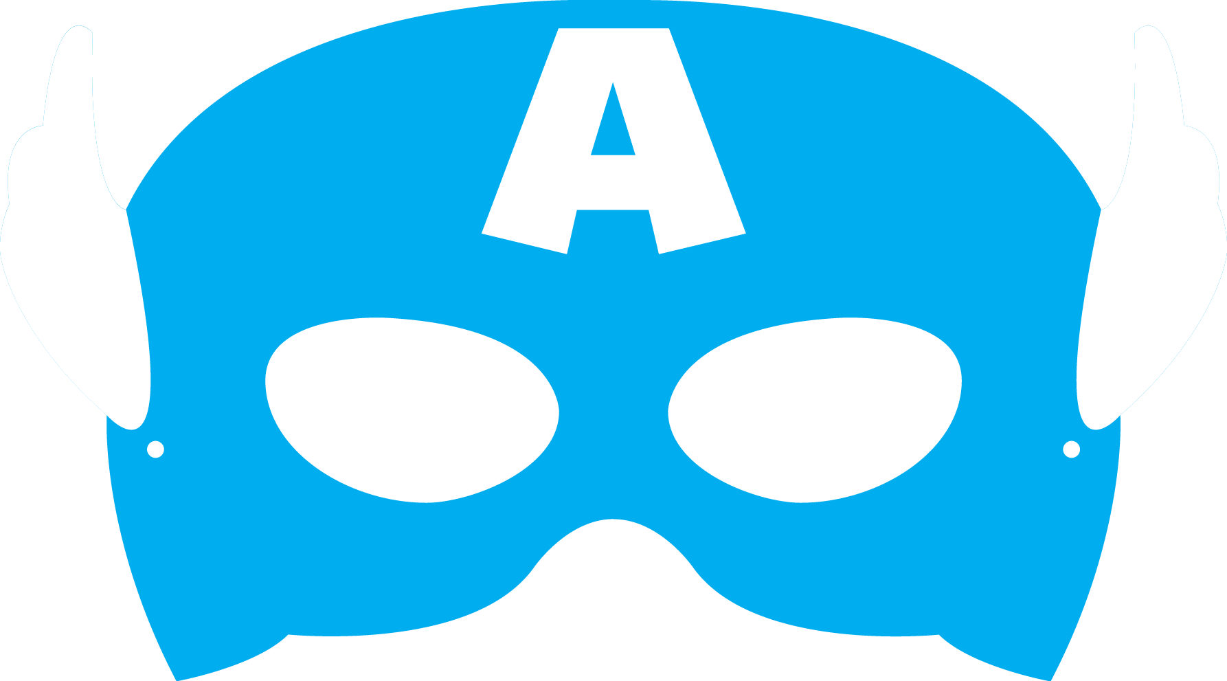 Captain America Mask Cut Out (1786x991), Png Download
